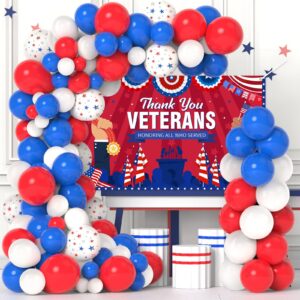 Lecheme Veterans Day Backdrop 6x4ft Thank You Veterans Day Banner Honoring All Who Served Patriotic Backdrop Veterans Day Decorations Photo Background