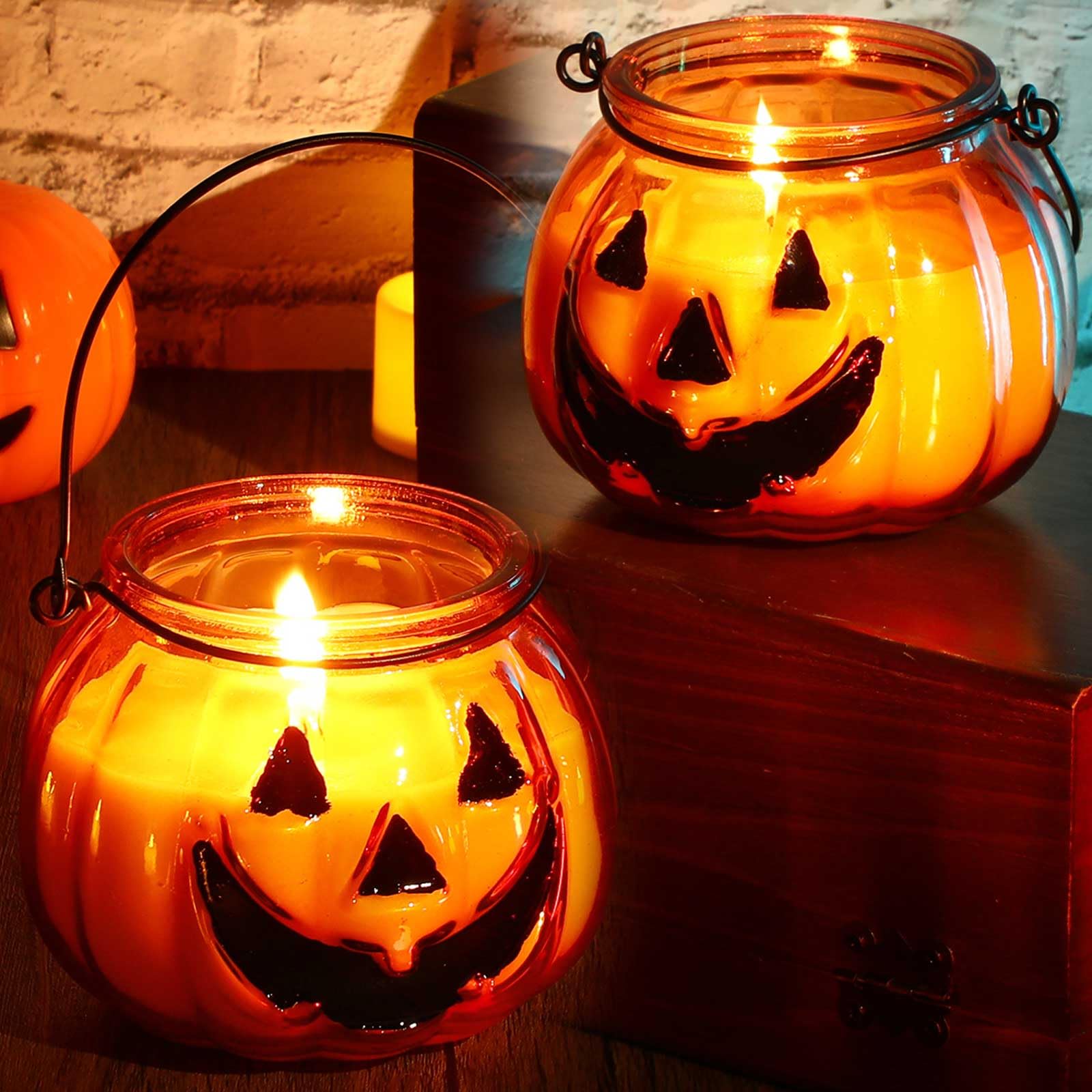 Conelist 2 Pcs Soy Wax Candles Pumpkin Spice Candle 9oz Pumpkin Shaped Candles Halloween Candles Fall Farmhouse Candle Scented Candles for Home Decoration Halloween Party