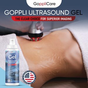 Goppli Medical Imaging & Therapy Ultrasound Gel - 2 Pack, 8.45 fl oz (250mL) Each - Non-Greasy, Unscented, Hypoallergenic - Ideal for TENS Units & Baby Dopplers - Medical Grade Quality, Made in USA