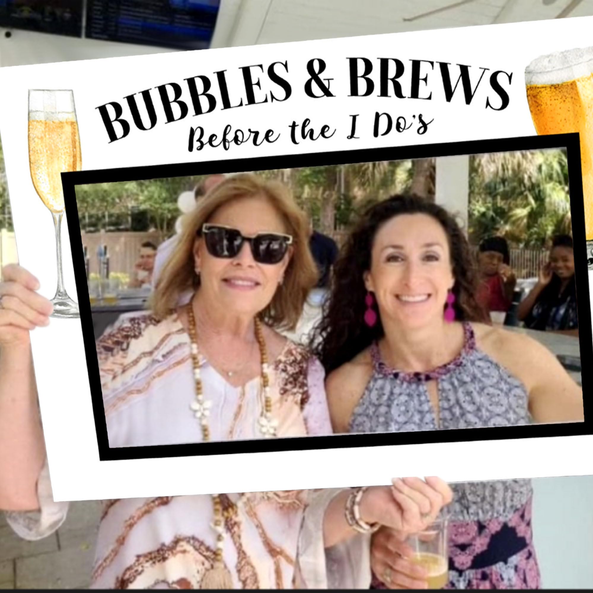 JeVenis Brews Before I Dos Decorations Bridal Shower Bachelorette Party Photo Booth Props Frame Champagne Party Brunch Decorations Mimosa Bar Sign Supplies Bridal Shower Decoration