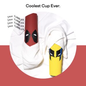 Corkcicle x Marvel Deadpool Insulated Coffee Mug with Lid, 24 oz – Cupholder Friendly Travel Coffee Tumbler Keeps Drinks Cold 9hrs, Hot 3hrs