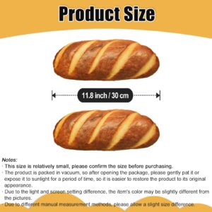 zhidiloveyou 2PCS 11.8" Bread Pillow Plush Funny Stuffed Bread Shaped Toy Gift for Kids Adults