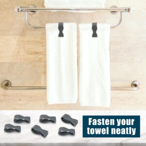 6pcs Kitchen Towel Clips, Kitchen Towel Rack Towel Clips Hang and Fix Towels Keeps Towel from Falling Suitable for Bathroom Kitchen Oven Dishwasher Stove Floor(Gray)