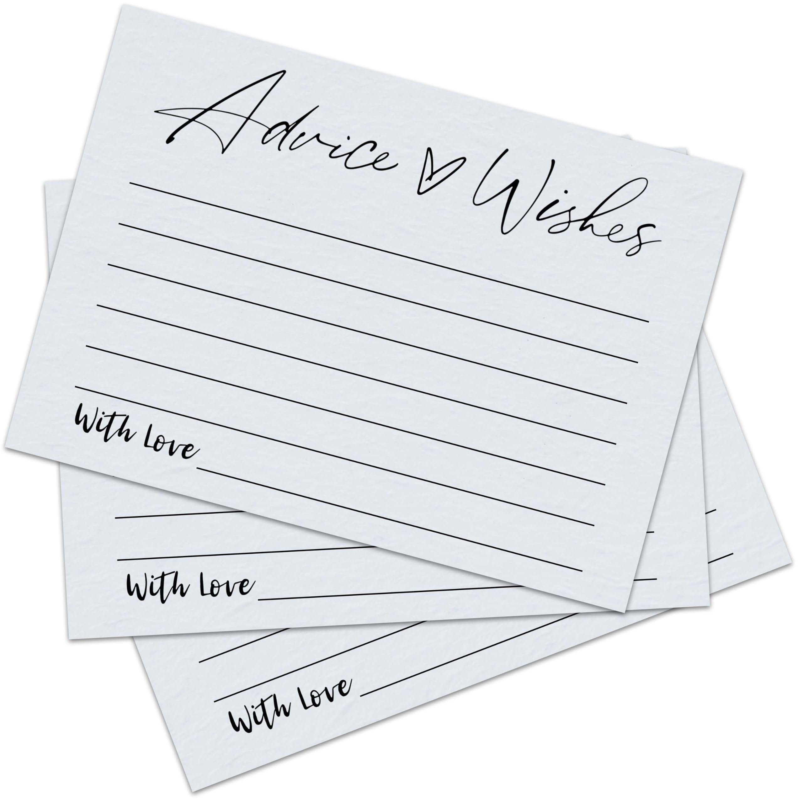 30 Pieces Advice and Wishes Cards, Minimalist Wedding Advice Cards, 4x6 Inches Advice Card, Wedding Registry Ideas, Advice Cards for Bridal Shower, Baby Shower, Newlyweds, Graduate-A02