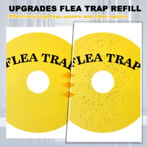 Qualirey 4 Packs Flea Traps with 20 Sticky Disc 12 Bulbs 4 Electric Wires Flea Traps Flea Killer Traps for Inside Your Home Safe Flea Light Trap for Indoor Safe to Pets and Kids