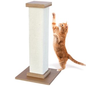 maohegou 27in cat scratching post, nature sisal cat scratch post for indoor cats