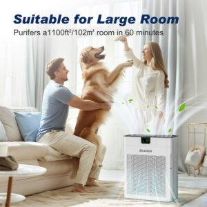 Air Purifiers for bedroom with PM 2.5 Display Air Quality Sensor,Remove Pet Hair Dust Smoke Pollutants Odor, 25dB Sleep Mode, Timer,Aromatherapy,HEPA Air Purifier for Home Large Room up to 1100 Sq Ft