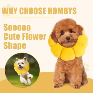 HOMBYS Soft Dog Cone for Dogs and Cats, Cute & Fluffy Flower Shape for Claming Dog, Adjustable Dog Collar Alternative After Surgery, Protective Elizabethan Collar for Dogs Recovery & Stop Licking, L