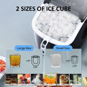 Antarctic Star Countertop Ice Maker Portable Ice Machine with Handle,Bullet Ice, Automatic-Cleaning Ice Makers, 26Lbs/24H, 9 Ice Cubes Ready in 6 Mins for Home Kitchen Bar Party (Black)