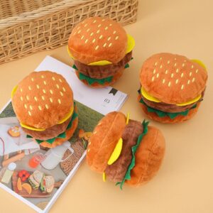 YZYDF Dog Chew Toy for Aggressive Chewer Pet Plush Toy Hamburger Puppy Soft Teething Toy Lovely Dogs Squeak Toy Pet Supplies, As Pic Shows