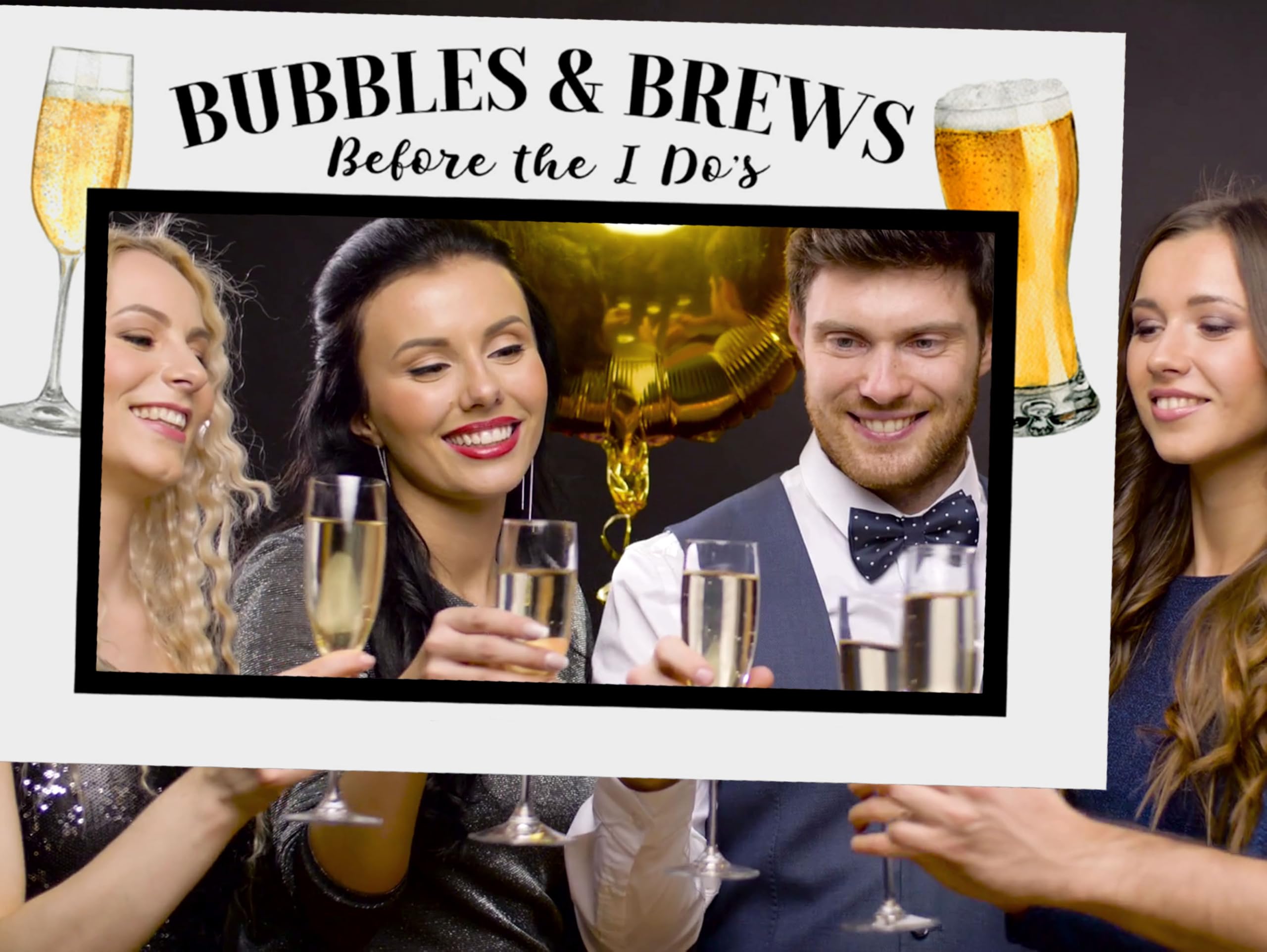 JeVenis Brews Before I Dos Decorations Bridal Shower Bachelorette Party Photo Booth Props Frame Champagne Party Brunch Decorations Mimosa Bar Sign Supplies Bridal Shower Decoration