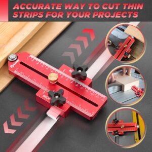 Saker Thin Rip Jig Table Saw Jig Guide, Making Repetitive Narrow Strip Cuts, Fit for 3/4" x 3/8" Slots, for Table Saw Band Saw Router Table