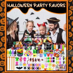 200Pcs Halloween Party Favors, Bulk Halloween Toys for Halloween Treats Non Candy Classroom Prizes Goodie Bag Stuffers Pinata Filler, Halloween Gifts for Kids Prizes Party Supplies,Treasure Box Toys