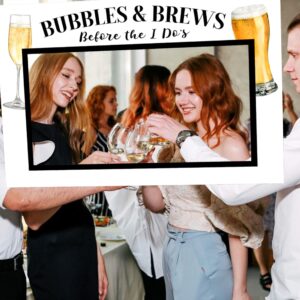 JeVenis Brews Before I Dos Decorations Bridal Shower Bachelorette Party Photo Booth Props Frame Champagne Party Brunch Decorations Mimosa Bar Sign Supplies Bridal Shower Decoration