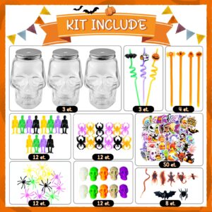 200Pcs Halloween Party Favors, Bulk Halloween Toys for Halloween Treats Non Candy Classroom Prizes Goodie Bag Stuffers Pinata Filler, Halloween Gifts for Kids Prizes Party Supplies,Treasure Box Toys