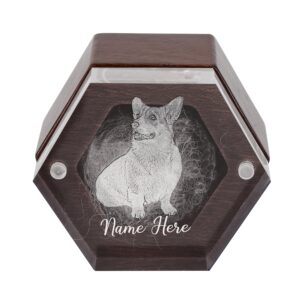 personalized pet hair keepsake box with portrait for dog cat fur, custom photo dog keepsake memorial box, engraved wood memorial storage box for dog and cat ashes, loss sympathy gifts for pet lovers