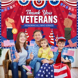 Lecheme Veterans Day Backdrop 6x4ft Thank You Veterans Day Banner Honoring All Who Served Patriotic Backdrop Veterans Day Decorations Photo Background