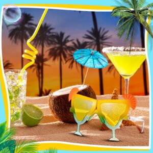 ElectricWise 6 Pcs Margarita Sunglasses Party Decorations Margs and Matrimony Bachelorette Eyeglasses Funny Novelty Hawaiian Sunglasses for Women Adult Summer Beach Luau Bridal Shower Tropical Party