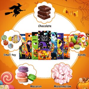 Pasimy 60 Pieces Halloween Treat Bags Plastic Halloween Candy Goodie Bags Bulk with Handle Witch Pumpkin Ghost Gift Bags for Halloween Trick or Treat Birthday Party Favor Supplies, 6 Design