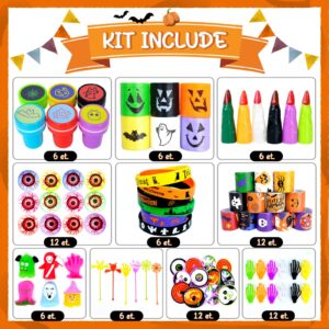 200Pcs Halloween Party Favors, Bulk Halloween Toys for Halloween Treats Non Candy Classroom Prizes Goodie Bag Stuffers Pinata Filler, Halloween Gifts for Kids Prizes Party Supplies,Treasure Box Toys