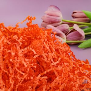 TCAIRG - 6 oz Orange Crinkle Cut Paper Shredded Paper for Gift Baskets Gift Boxes Filler, Wedding Birthday Christmas Easter Valentine’s Packing Wrapping Paper