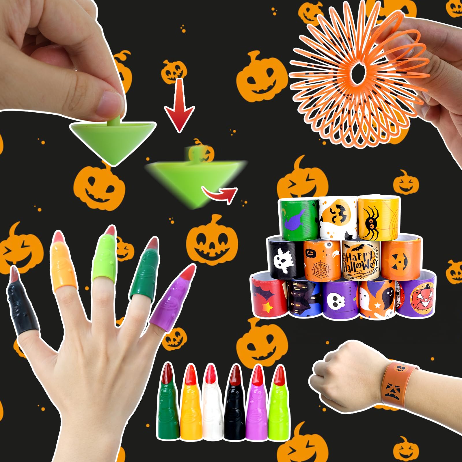 200Pcs Halloween Party Favors, Bulk Halloween Toys for Halloween Treats Non Candy Classroom Prizes Goodie Bag Stuffers Pinata Filler, Halloween Gifts for Kids Prizes Party Supplies,Treasure Box Toys