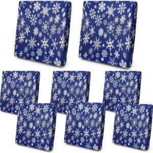 newwiee 8 pcs stretch christmas cushion covers snowflake patio chair cushion cover outdoor cushion slipcovers replacement furniture cushions couch sofa seat cover soft flexibility washable