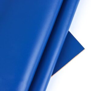 Faux Leather Vinyl Upholstery Fabric, 54 x 36 inches Synthetic Repholstery Leather Vinyl, Soft Touch Distressed DIY and Craft Material (Royal Blue, Cut by The Yard)