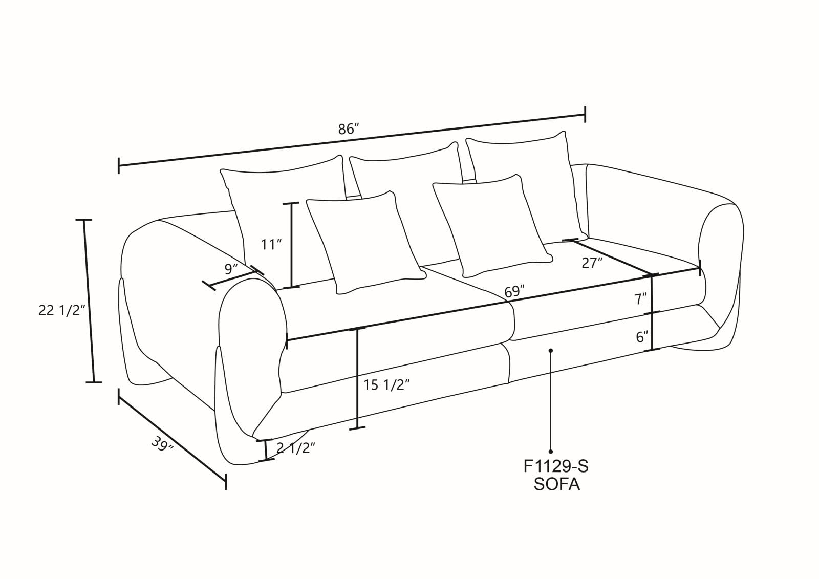 GEBADOL 86" Modern Living Room Furniture, White Sherpa Couch, 3 Seater Lambswool Sofa for Living Room/Apartment/Office