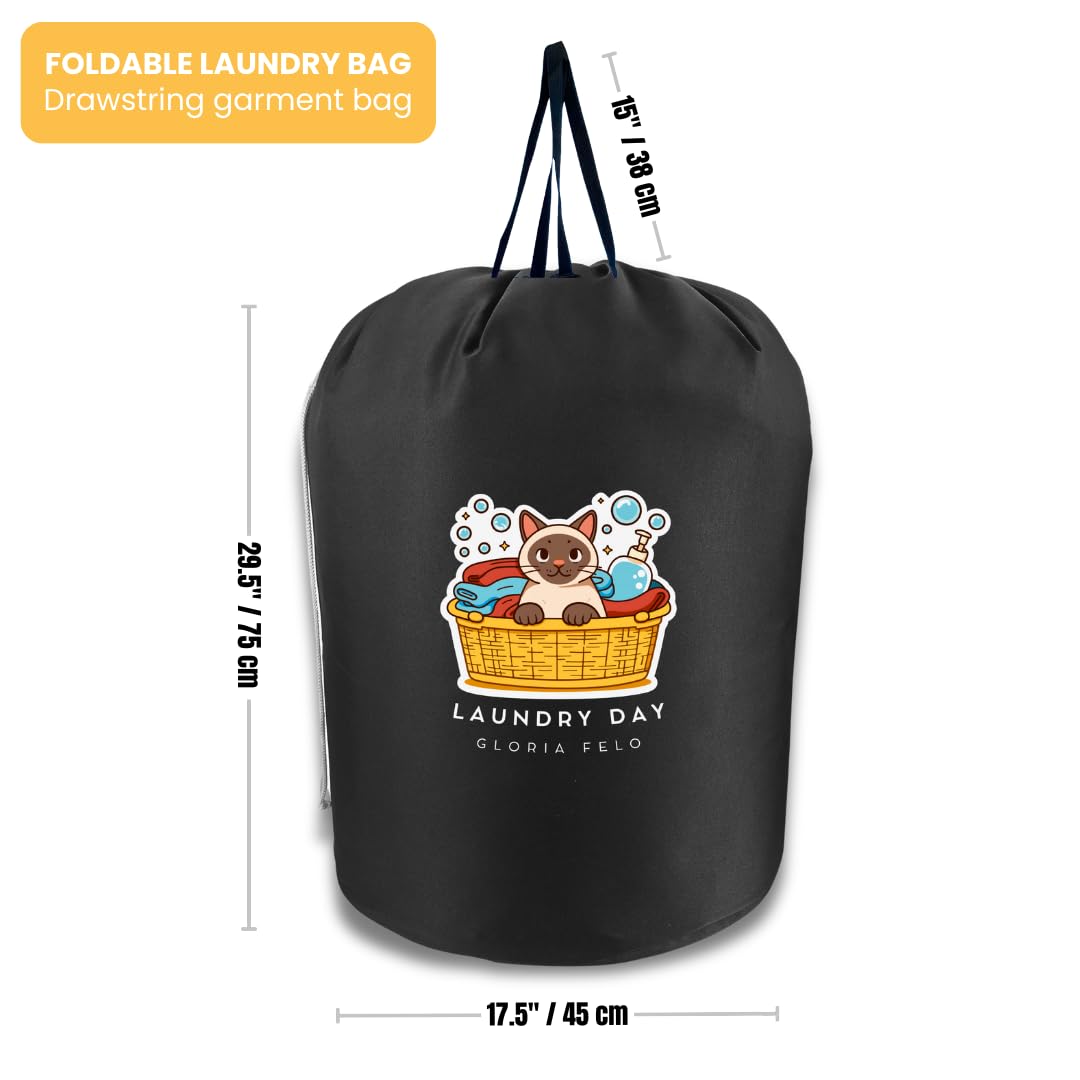 "Extra Large Heavy Duty Laundry Bag for Travel, Locking Drawstring Closure, Large Bags Will Fit a Laundry Basket or Hamper and Strong Enough to Carry up to Three Loads of Clothes 1 Bags"CAT "