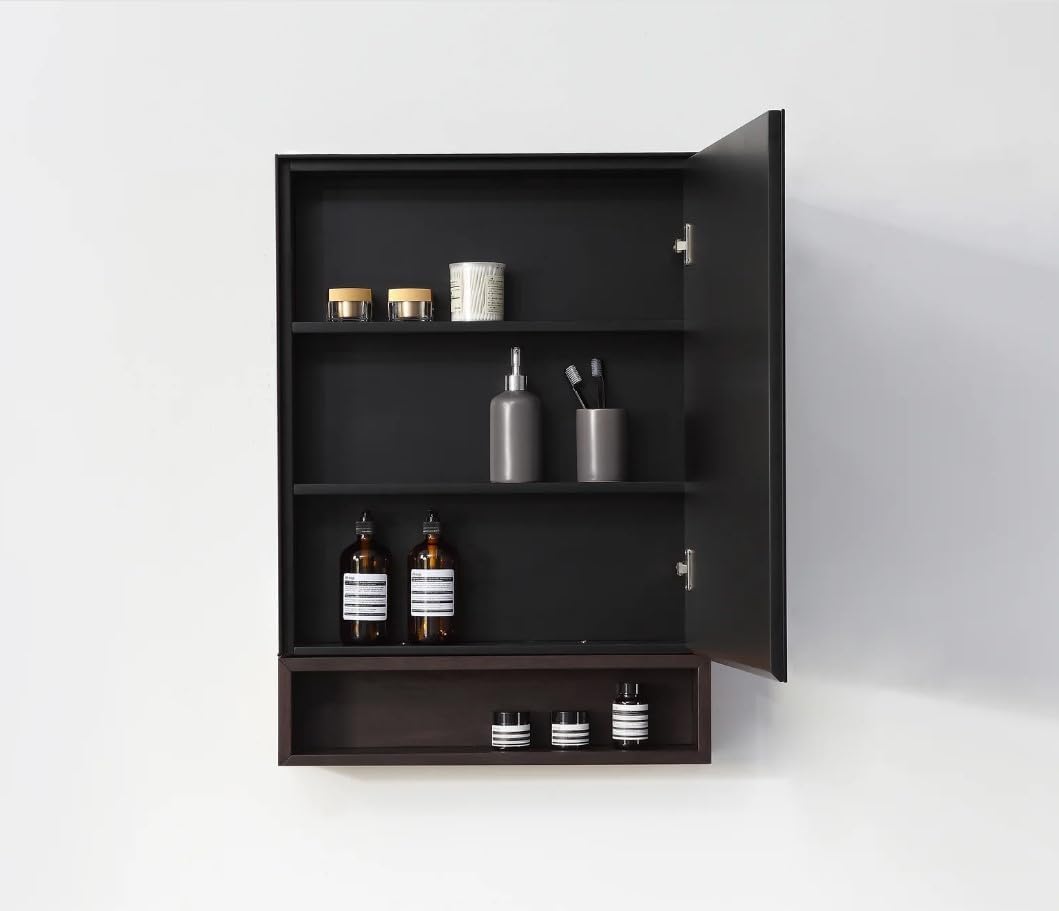 ASIDECOR Medicine Cabinet Replacement Shelves - (Custom) (Black, 13.75" - 1 Pack)