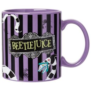 silver buffalo beetlejuice ceramic mug featuring sandworm, 20 ounces