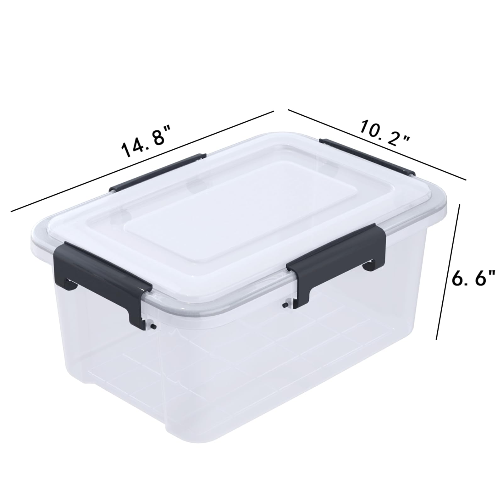 Easymanie 10 Quart Airtight Storage Tote pack of 6, Clear Latching Storage Box