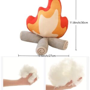 NatureMan 12 in Funny Campfire Plush Toys,Soft Simulation Bonfire Stuffed Plushies Doll Fake Fire Firewood Plush Pillow, for Outdoor Camping Room Decor Kids Gifts