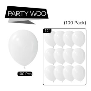 PartyWoo Pearl White Balloons 100 pcs 12 Inch White Balloons Pearl Balloons for White Pearl Balloons Wedding Party Engagement Bridal Baby Shower Birthday Graduation White Party Decorations White-Z30