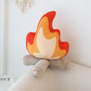 natureman 12 in funny campfire plush toys,soft simulation bonfire stuffed plushies doll fake fire firewood plush pillow, for outdoor camping room decor kids gifts