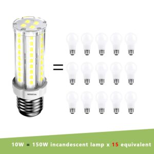 Wenscha LED Light Bulb 150W Equivalent 1200 Lumen 6500K Daylight White 10W LED Corn E26/E27 Light Bulb Non-dimmable Ceiling Fan Bulb for Home,Garage,Indoor,High Brightness