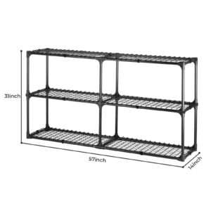 FRITHJILL Multi-Functional Metal Storage Shelf, Versatile Storage Rack for Hallway, Kitchen, Office, Black