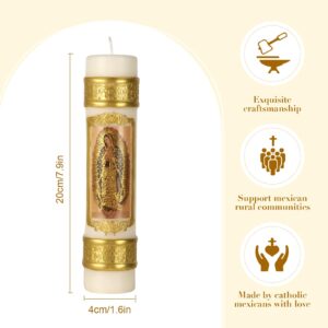 Religious Candles Catholic,Virgen De Guadalupe Prayer Candles for Church Baptism First Communion Wedding Mexican Gift,Cirios Religiosos Catolicos,Vela De Bautizo,Cirio Pascual Catolico 2024