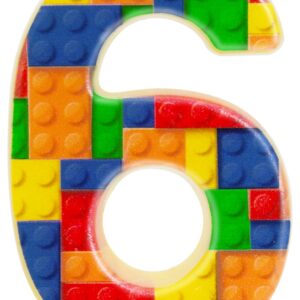 Building Blocks Birthday Cake Candle - Numeral Birthday Candles for Boys Girls, Building Block Candles Cake Topper Themed Party Cake Decorations (Number 6)