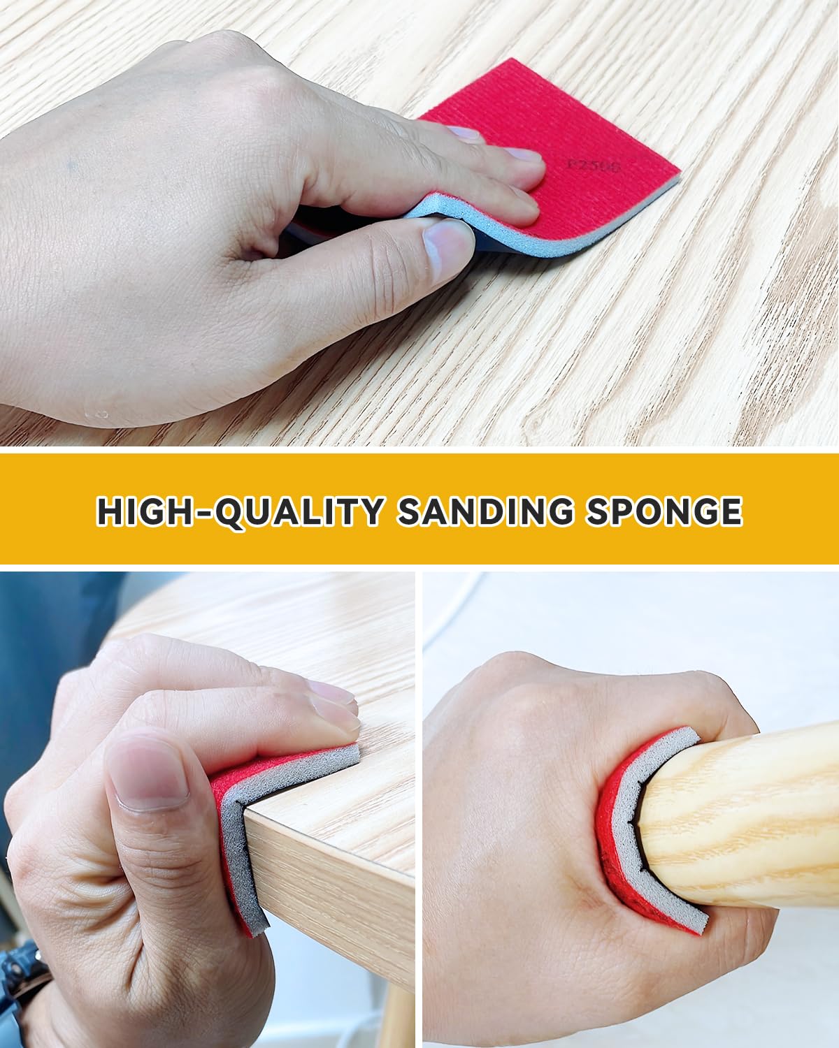 18 Pcs 320-2500 Grit Sanding Sponge Sandpaper Assortment, Soft and Cozy Sponge Wet Dry Sandpaper Ultra Fine Sandpaper, Sanding Pads, Sand Paper for Wood Furniture, Models, Phone Cases, Metal Surfaces