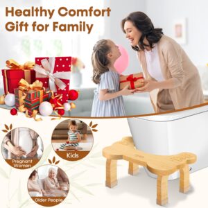 UTCG Bamboo Toilet Stool for Bathroom - Promotes Healthy Digestion, Non-Slip Design, 8 Inch Height, Ideal for Potty Training and Adults