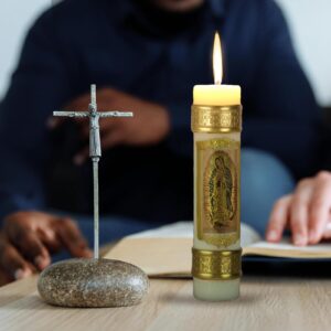 Religious Candles Catholic,Virgen De Guadalupe Prayer Candles for Church Baptism First Communion Wedding Mexican Gift,Cirios Religiosos Catolicos,Vela De Bautizo,Cirio Pascual Catolico 2024