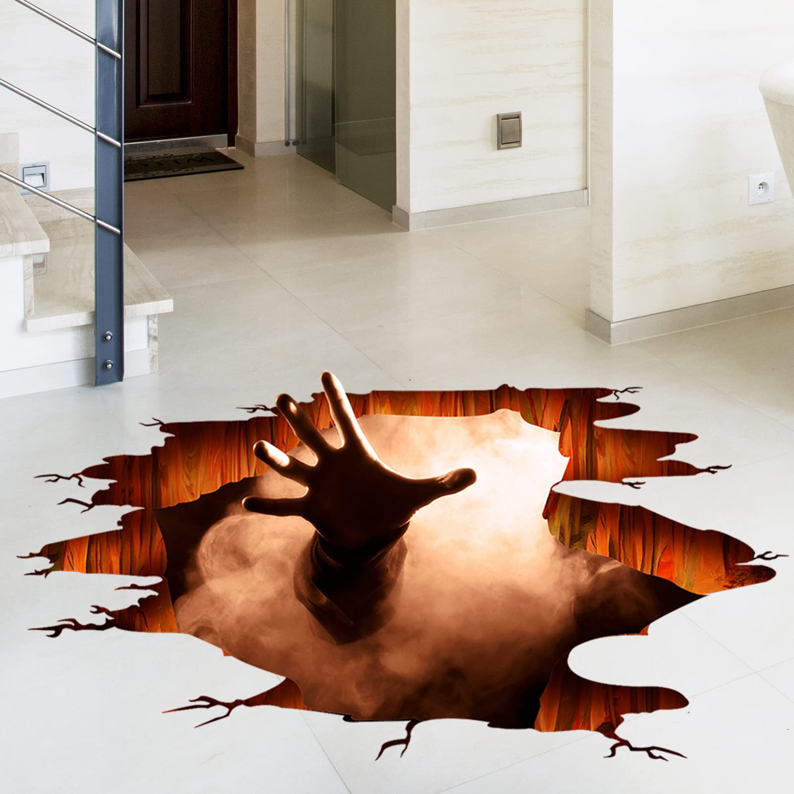 GGBOY 3D Halloween Wall Decals Halloween Floor Decals, Ghost Hand Halloween Wall Stickers Halloween Floor Stickers Removable, Scary Wall Stickers Halloween Floor Wall Window Decals Clings Decorations