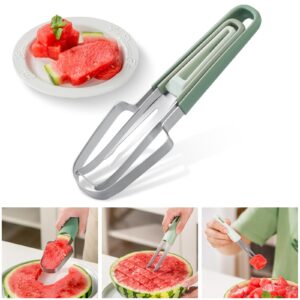 choxila 3-in-1 watermelon fork slicer cutter, stainless steel watermelon popsicle cutter, watermelon cutter slicer tool, fruit cutter for home, picnic, and camping