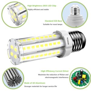 Wenscha LED Light Bulb 150W Equivalent 1200 Lumen 6500K Daylight White 10W LED Corn E26/E27 Light Bulb Non-dimmable Ceiling Fan Bulb for Home,Garage,Indoor,High Brightness