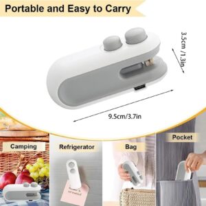 Generic 2 in 1 Mini Bag Sealer,Usb Rechargeable Chip Bag Sealer Heat Seal, Portable Handheld Vacuum Food Sealer Bag Sealing Machine for Snacks Chips Fresh Storage (White), 3.7x1.3inch