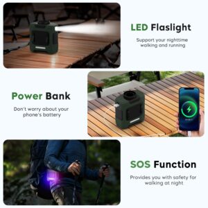 2024 Upgrade Portable Fan 10000mAh Rechargeable Portable Waist Clip Fan 15500RPM Neck Fan With Max 12H Working Time, 3-speed adjustment with LED flashlight Portable Fan for Outdoor Jobsite and etc