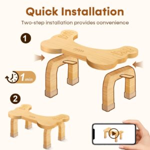 UTCG Bamboo Toilet Stool for Bathroom - Promotes Healthy Digestion, Non-Slip Design, 8 Inch Height, Ideal for Potty Training and Adults