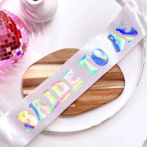 QPARTYFIRE Bachelorette Party Disco Themed Sash,Bride to Be Sash,Bachelorette Party Sash for Disco Ball Disco Theme Last Disco Space Cowgirl Sash